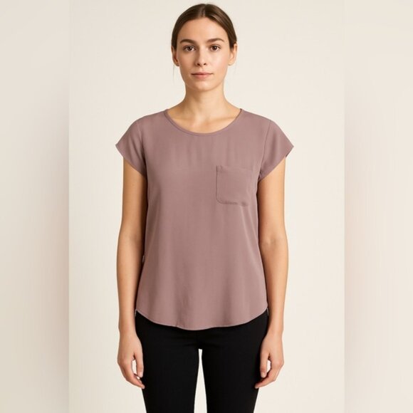 Joie Mauve Short Sleeve Silk Blouse Small - Picture 1 of 8